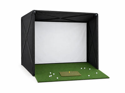Golf Simulator Enclosure Built for Home Practice, 8x8ft Setup, Tool-Free Assembly, HD Impact Screen