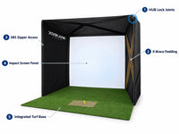 Golf Simulator Enclosure Built for Home Practice, 8x8ft Setup, Tool-Free Assembly, HD Impact Screen — How It Works