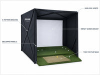 Golf Simulator Enclosure for Home Instant Quick and Easy Tool-Free Setup in 5 Mins Golf Hittig Cage - Complete Set with Heavy Duty Frame,Hd Impact Screen and Putting Green Turf (8X8 Ft) — How It Works