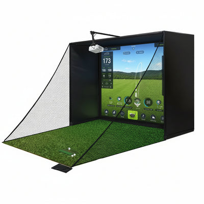 Golf Simulator Enclosure Built for Home Training, 10X8 Ft Frame, HD Impact Screen, 255 MPH Ball Speed