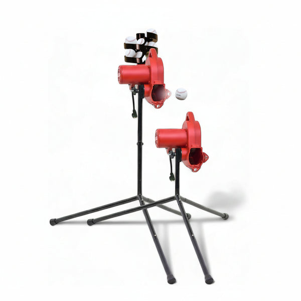 Sports Base Hit Adjustable Real Baseball Pitching Machine – 45 MPH Pitching Speed, Includes Automatic Ball Feeder | Perfect for Hitting and Fielding Training for All Skill Levels