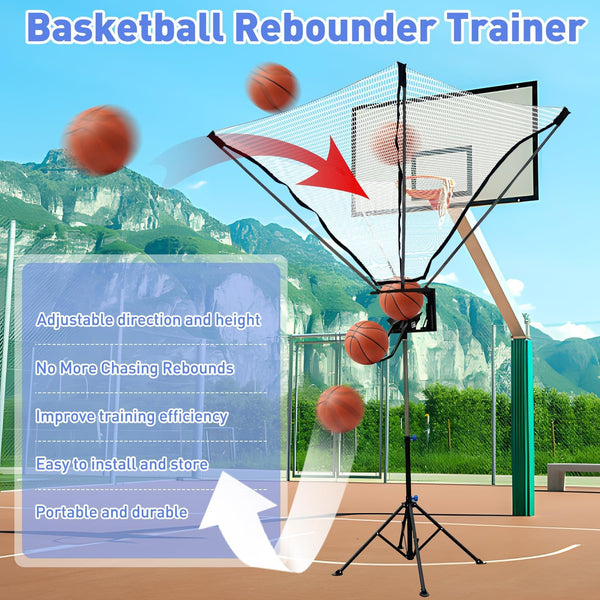 Basketball Rebounder Machine, Adjustable Basketball Shot Trainer