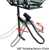 Basketball Shot Trainer with 180° Rotating Return Chute, Basketball Rebounder Net Return System, Suspended Shooting Machine for Training