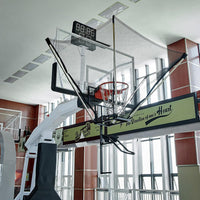 Basketball Shot Trainer with 180° Rotating Return Chute, Basketball Rebounder Net Return System, Suspended Shooting Machine for Training