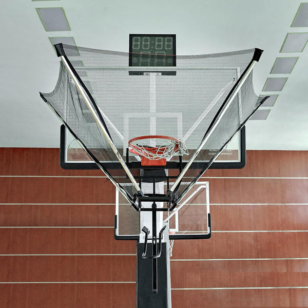 Basketball Rebounder Net Designed for Solo Training, 180° Rotating Chute, Alloy Steel Frame, Foldable Design