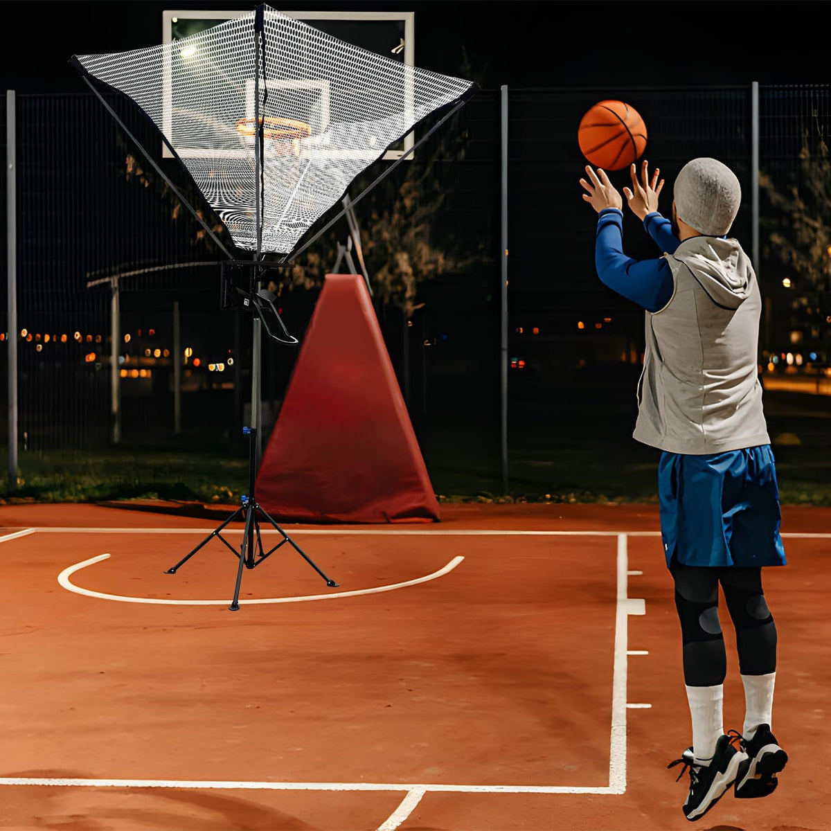 Basketball Rebounder Machine, Adjustable Basketball Shot Trainer