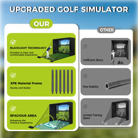 10X8 Ft Golf Simulator Enclosure Complete Kit with Alloy Steel Frame and HD Impact Screen Indoor Garage Home Golf Training Cage Equipment